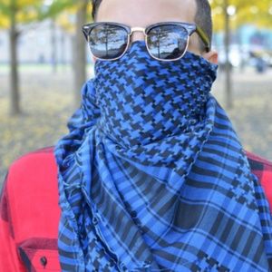 100% Cotton BLUE Shemagh Premium Arabic Scarf